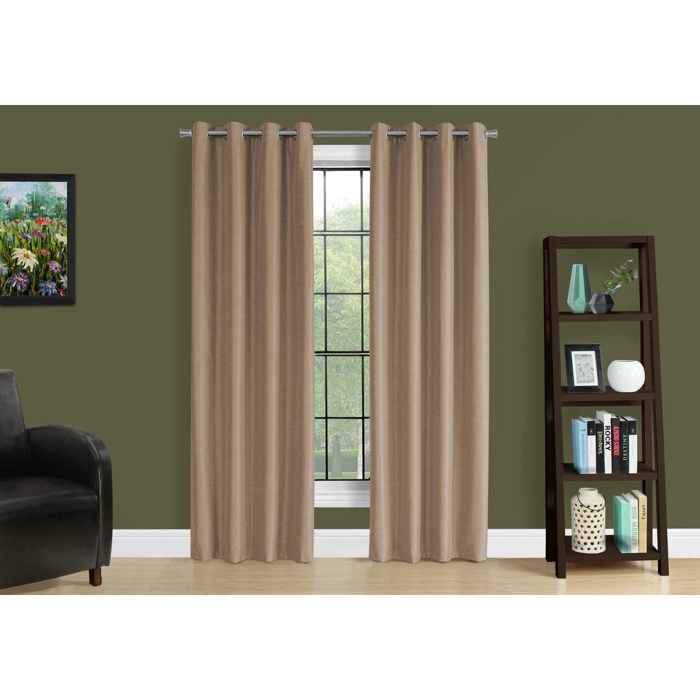 Curtain Panel, 2pcs Set, 54W X 95L, 100% Blackout, Grommet, Living Room. Picture 3