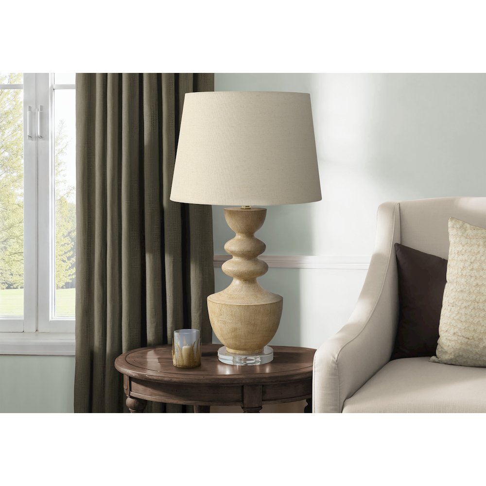 Lighting, 28"H, Table Lamp, Beige Resin, Beige Shade, Transitional. Picture 2