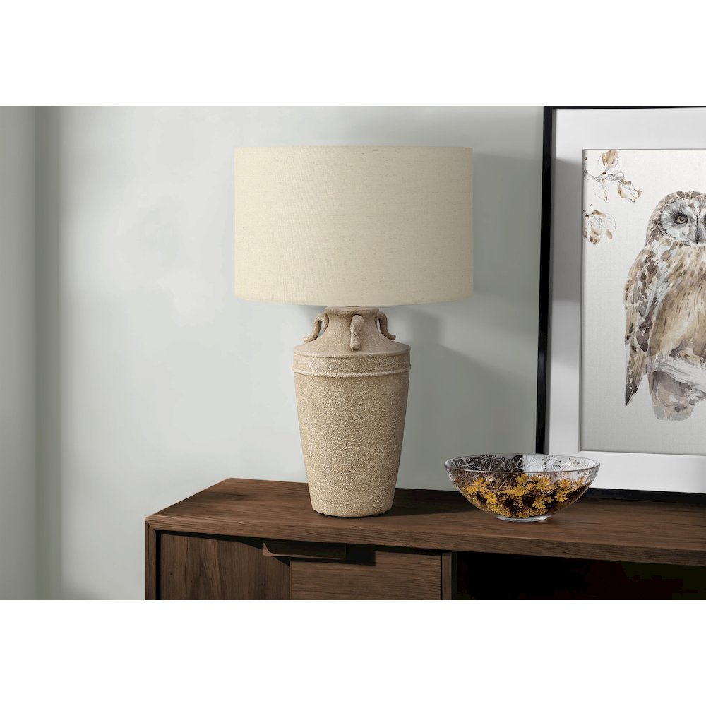 Lighting, 28"H, Table Lamp, Beige Ceramic, Beige Shade, Transitional. Picture 2