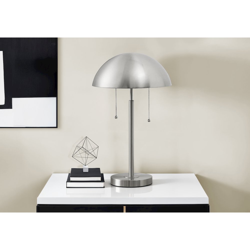Lighting, 20"H, Table Lamp, Silver Metal, Contemporary, Modern. Picture 2