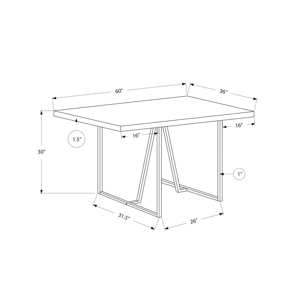 Dining Table, 60 Rectangular, Kitchen, Dining Room, Brown Laminate. Picture 4