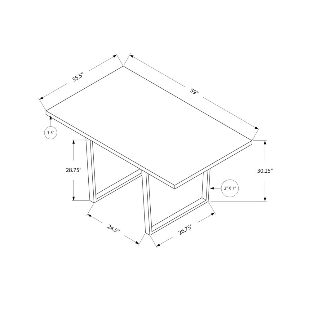 Dining Table, 60 Rectangular, Kitchen, Dining Room, Grey Laminate. Picture 4