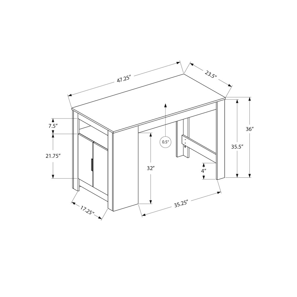 Dining Table, 48" Rectangular, Counter Height, Modern. Picture 3