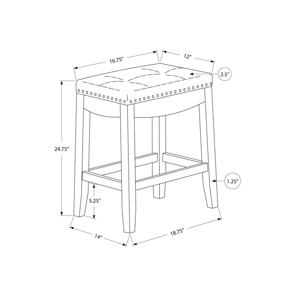 Bar Stool, Set Of 2, Counter Height, Saddle Seat, Kitchen. Picture 4