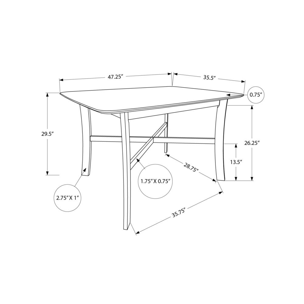 Dining Table, 48 Rectangular, Small, Kitchen, Dining Room, Oak And Cream. Picture 4