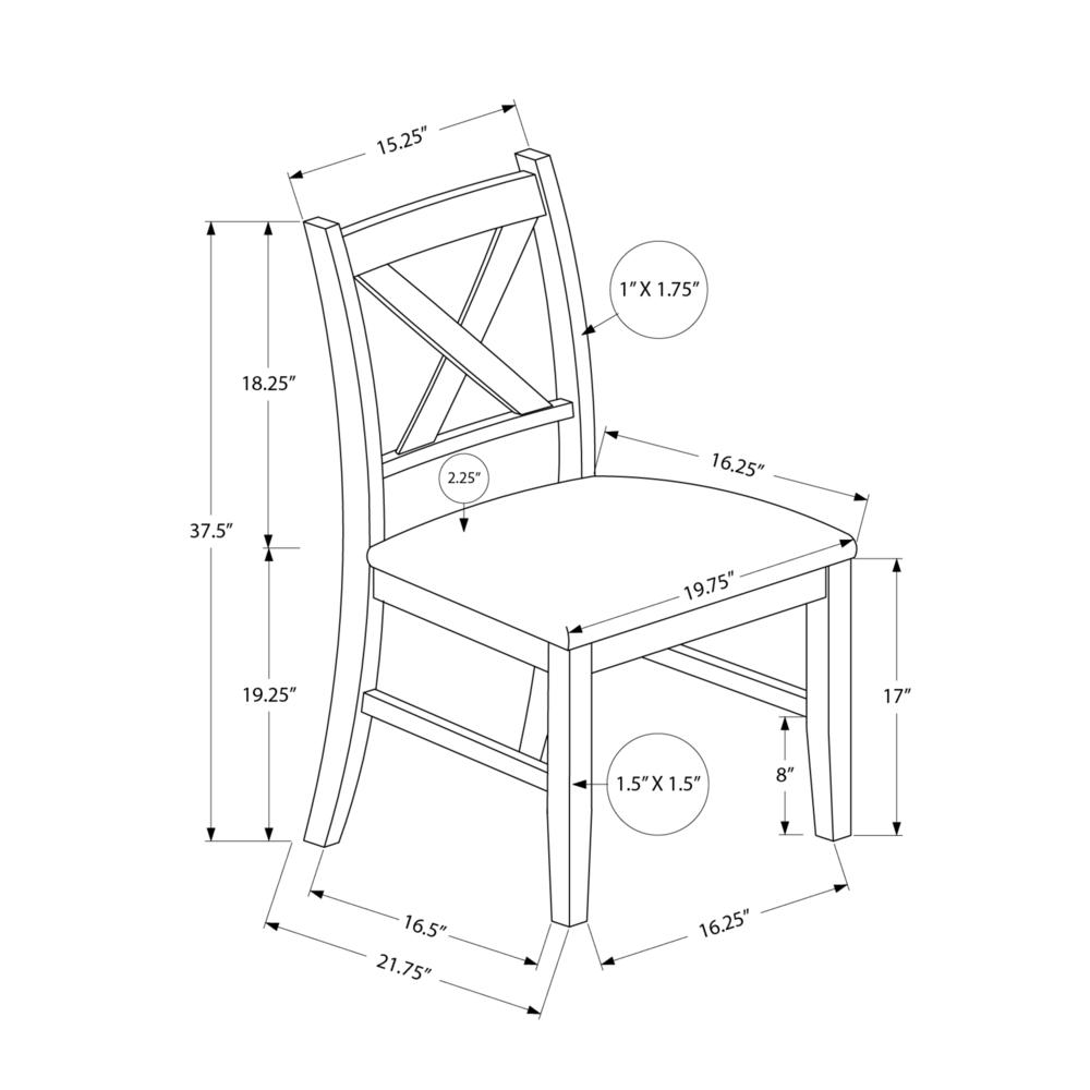 Dining Chair, 37 Height, Set Of 2, Dining Room, Kitchen, Side, Upholstered. Picture 4