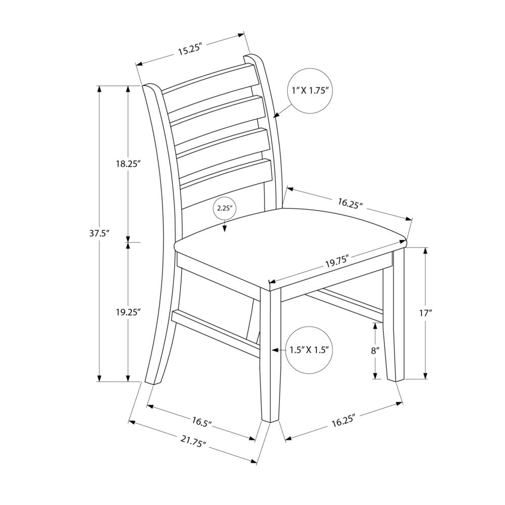 Dining Chair, 37 Height, Set Of 2, Dining Room, Kitchen, Side, Upholstered. Picture 4