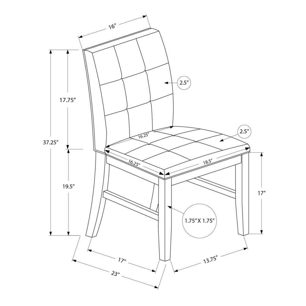 Dining Chair, 37 Height, Set Of 2, Upholstered, Dining Room, Kitchen, Cream Fab. Picture 11