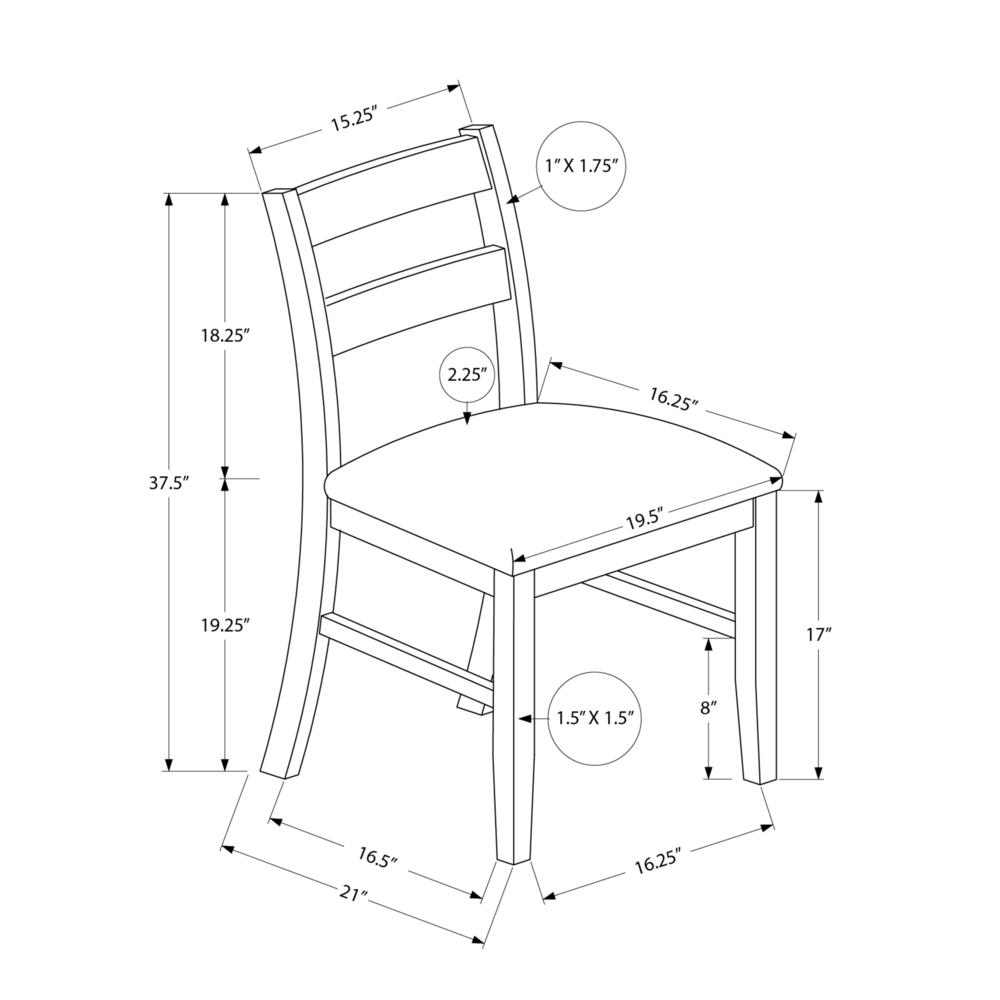 Dining Chair, 37 Height, Set Of 2, Upholstered, Side, Dining Room, Kitchen. Picture 11