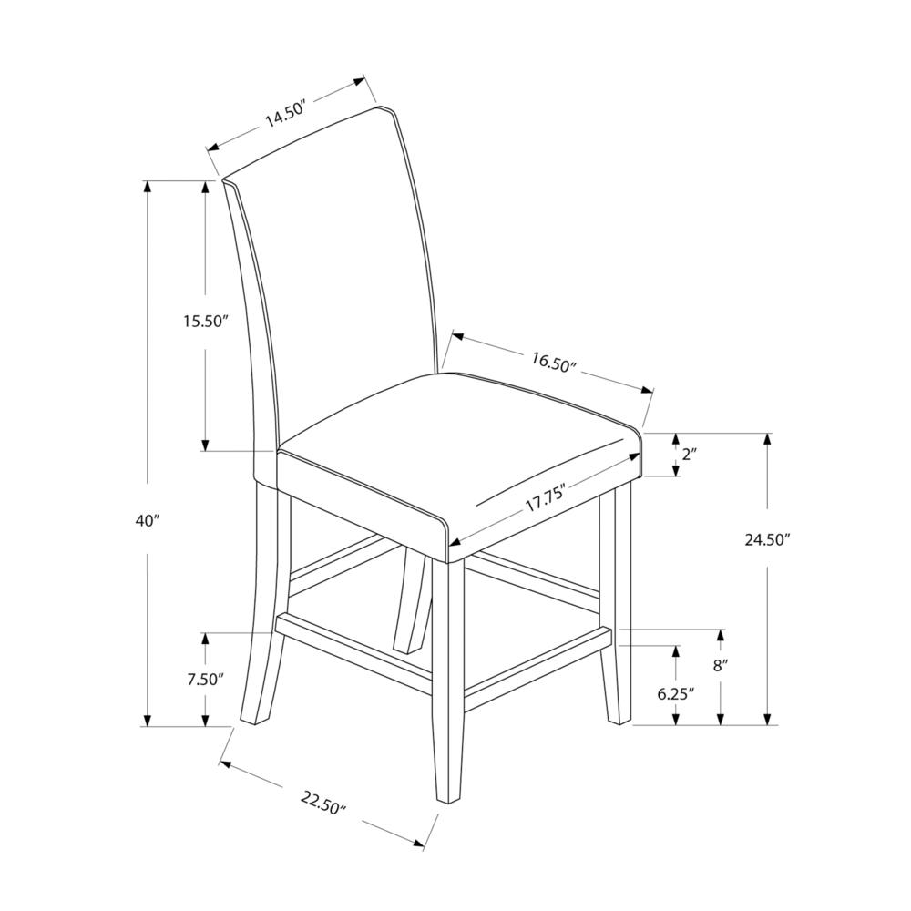 Dining Chair, Set Of 2, Counter Height, Upholstered, Kitchen, Dining Room. Picture 4