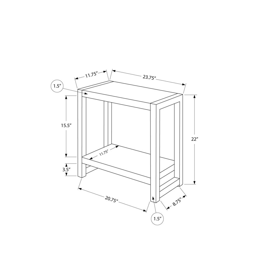 Accent Table, Side, End, Narrow, Small, 2 Tier, Living Room, Bedroom, Grey. Picture 10