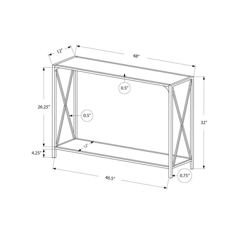 Accent Table, Console, Entryway, Narrow, Sofa, Living Room, Bedroom, Black. Picture 4