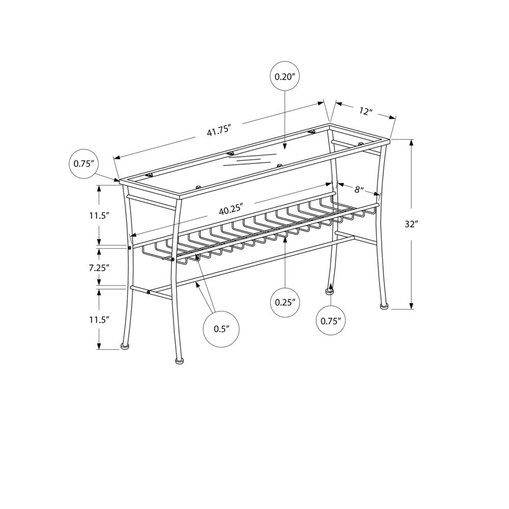 Accent Table, Console, Entryway, Narrow, Sofa, Living Room, Bedroom, Clear. Picture 4