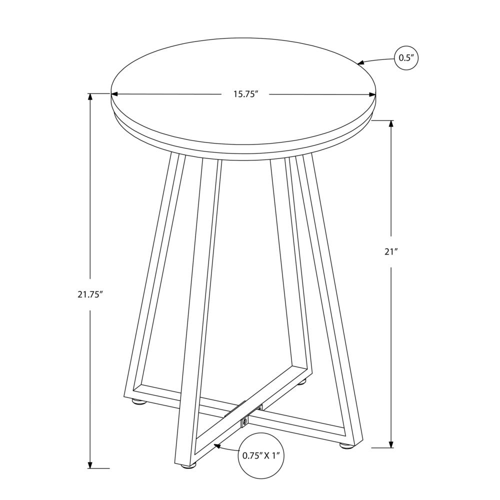 Accent Table, Side, Round, End, Nightstand, Lamp, Living Room, Bedroom, Grey. Picture 10