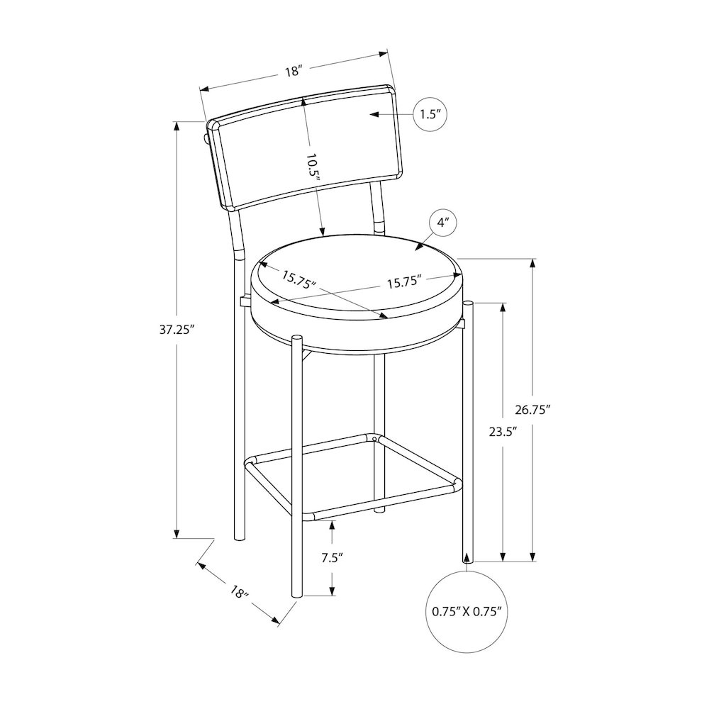 Barstool, Counter Height, Set Of 2, Kitchen. Picture 3