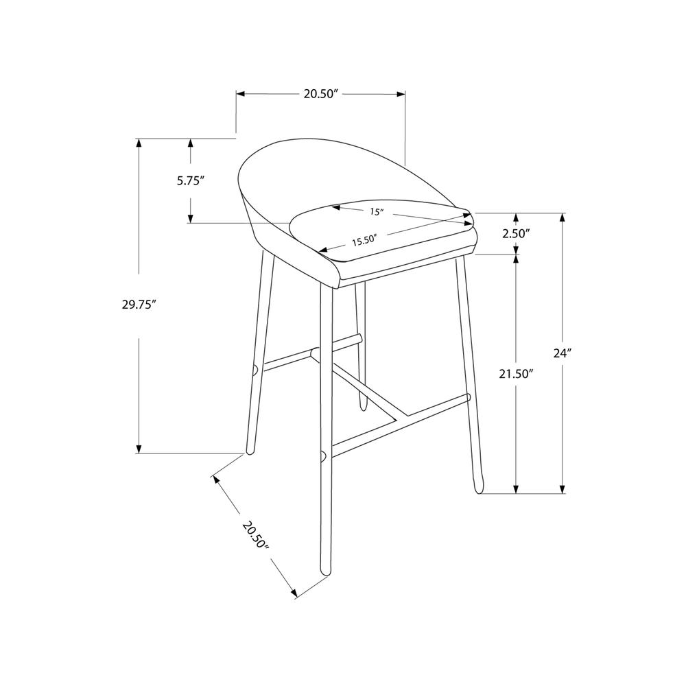 Bar Stool, Set Of 2, Counter Height, Kitchen, Chrome. Picture 4