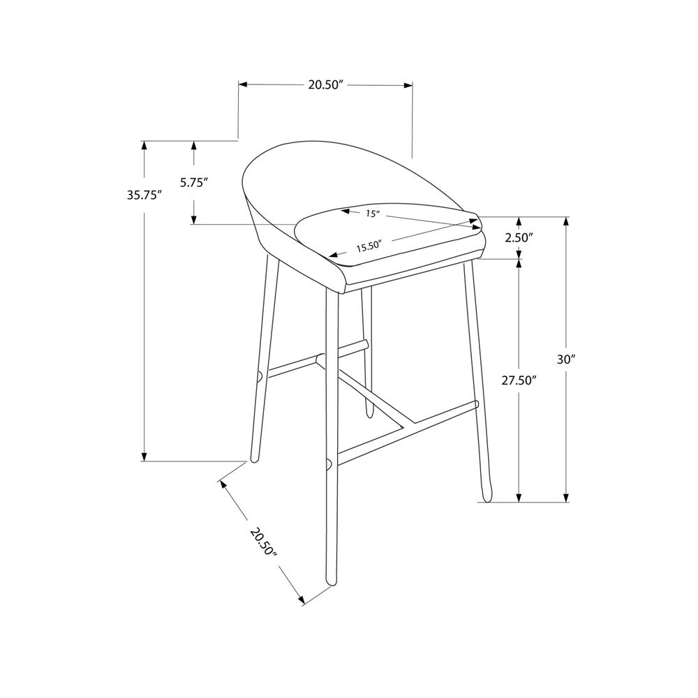 Bar Stool, Set Of 2, Bar Height, Chrome. Picture 4