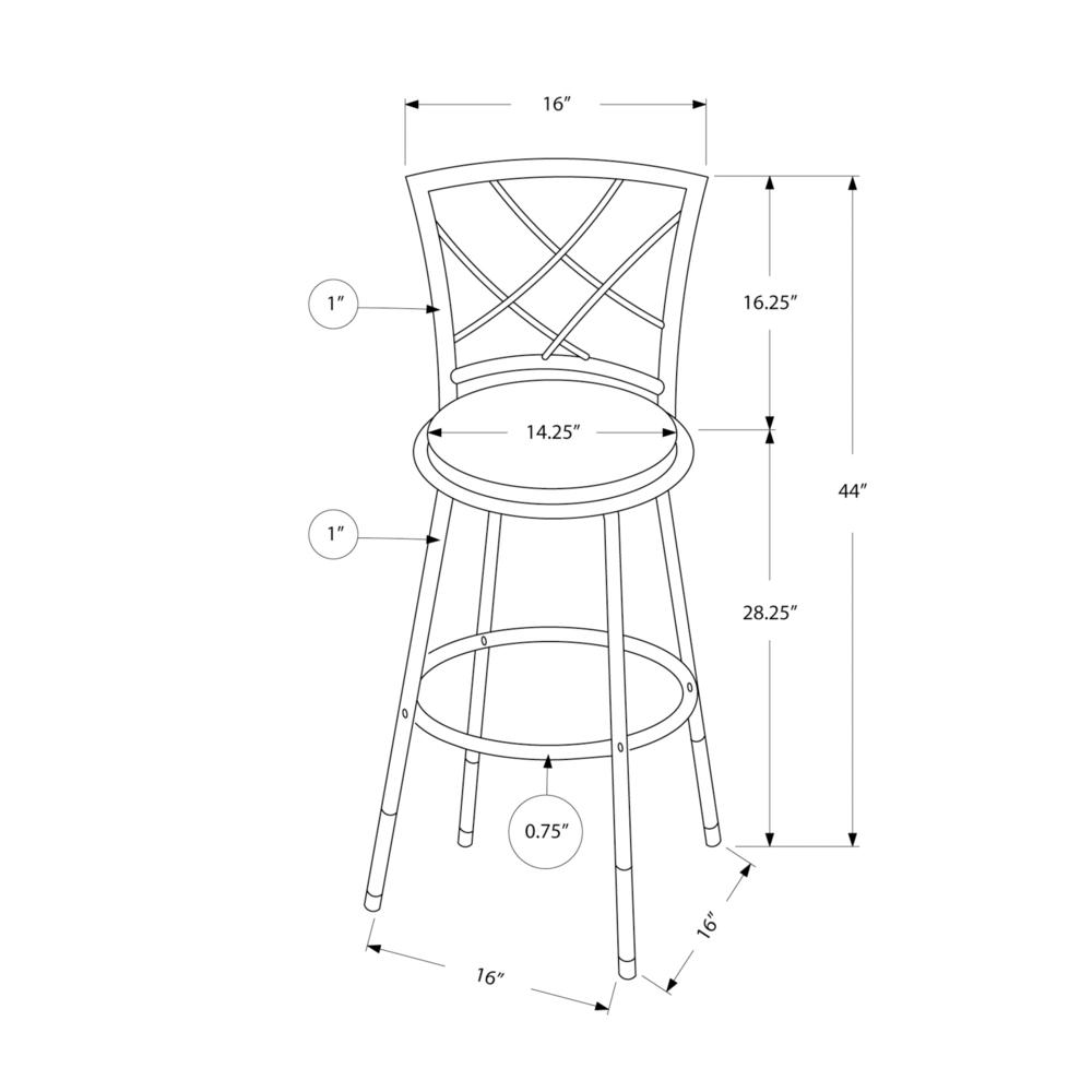 Bar Stool, Set Of 2, Swivel, Bar Height, Black. Picture 4