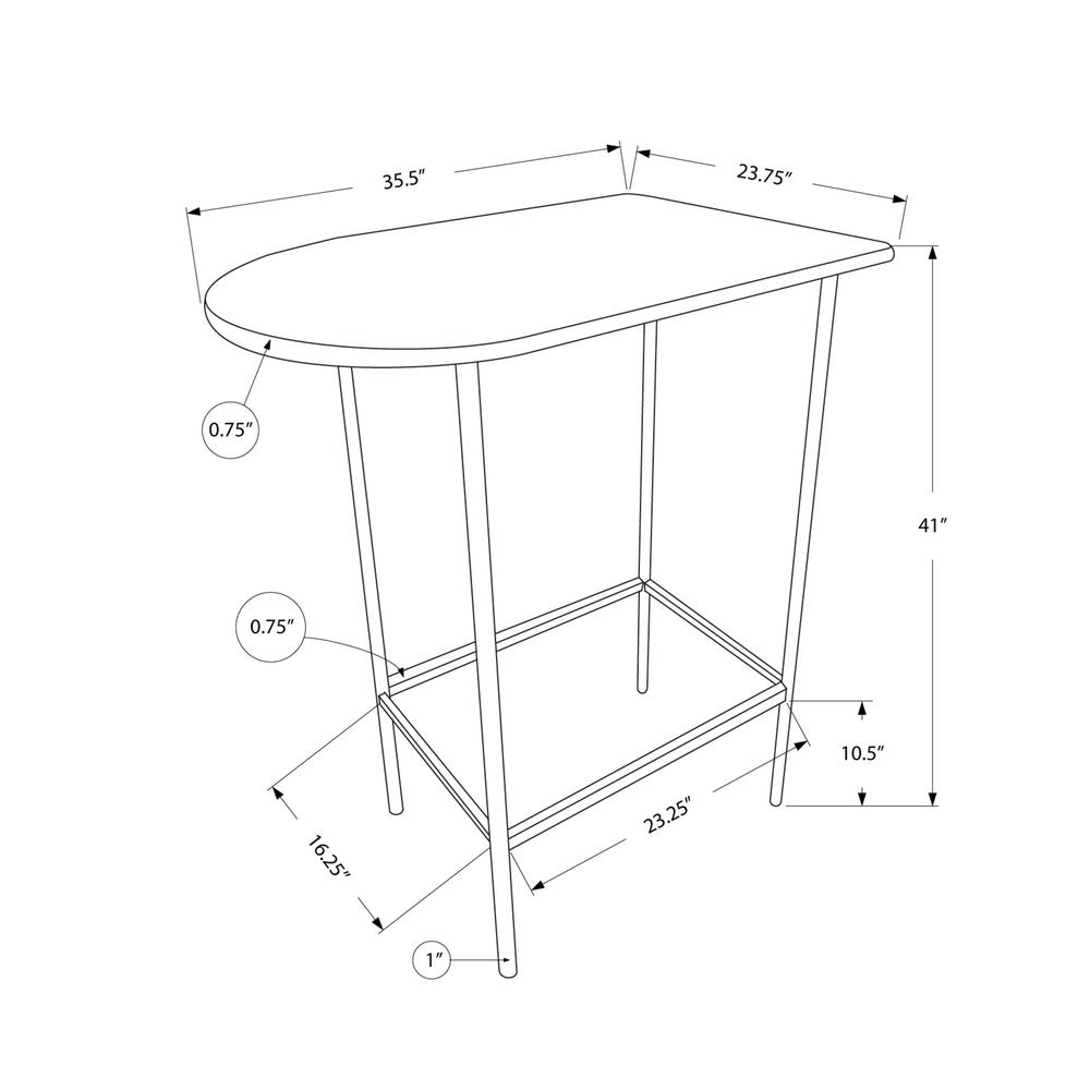 Home Bar, Bar Table, Bar Height, Pub, 36 Rectangular, Small, Kitchen, White. Picture 4