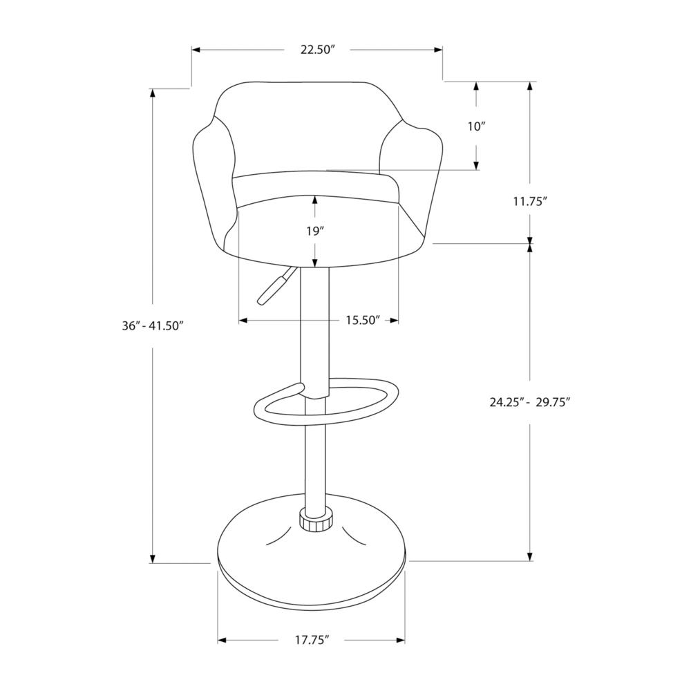 Bar Stool, Swivel, Bar Height, Adjustable, Black. Picture 4