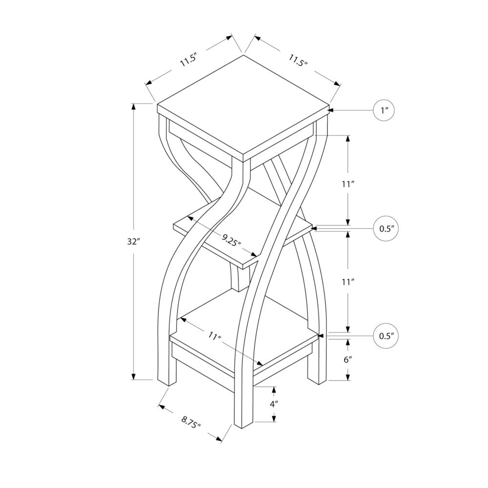 Accent Table, Side, End, Plant Stand, Square, Living Room, Bedroom. Picture 8
