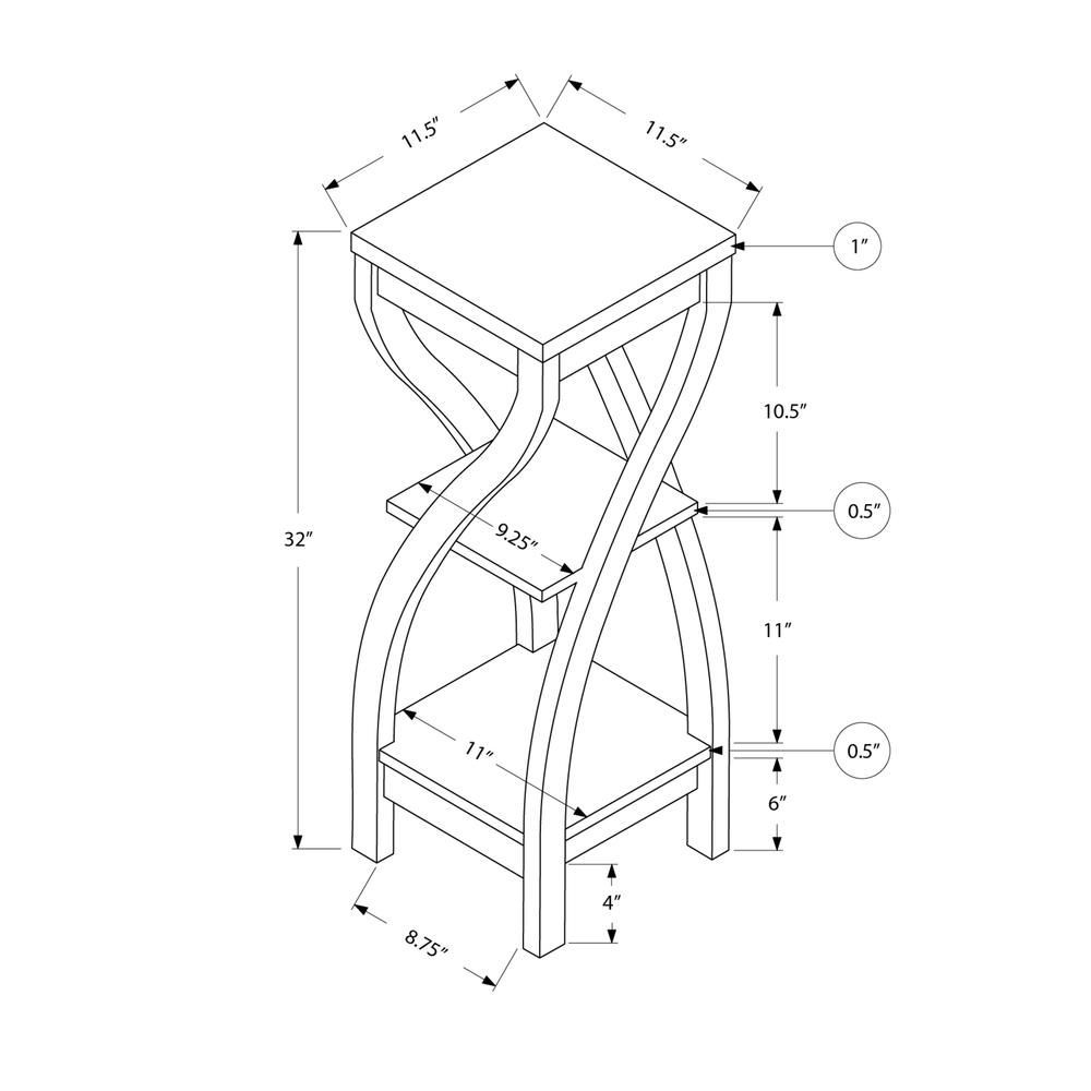 Accent Table, Side, End, Plant Stand, Square, Living Room, Bedroom. Picture 4
