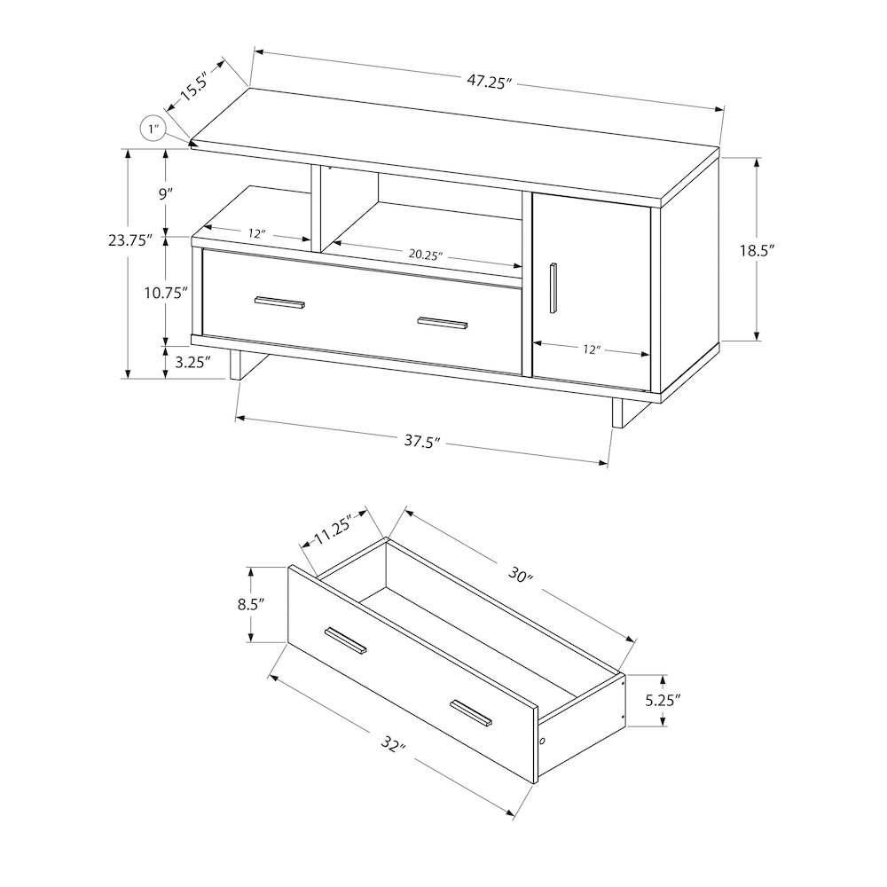 Tv Stand, 48 Inch, Console, Media Entertainment Center, Storage Cabinet. Picture 4