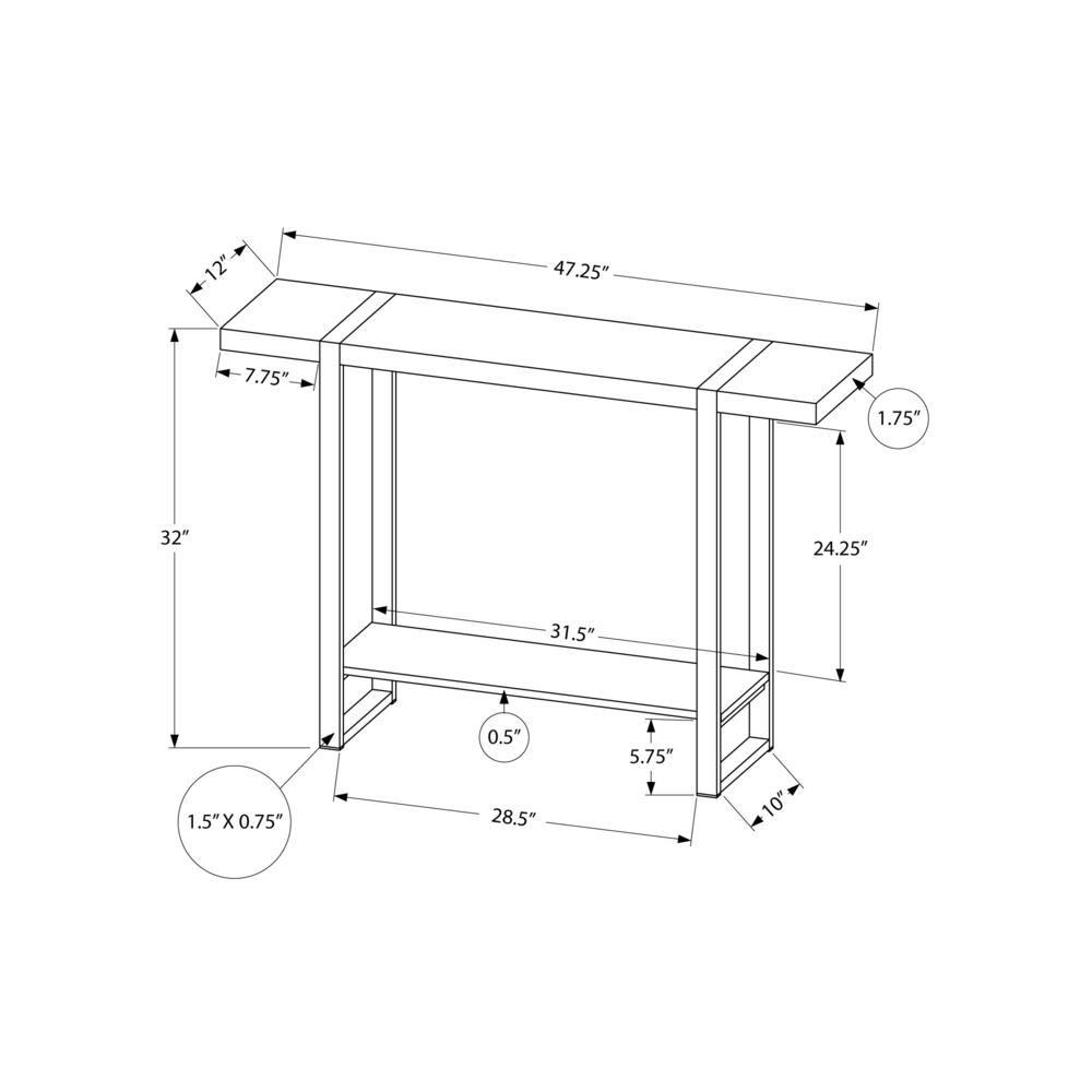 Accent Table, Console, Entryway, Narrow, Sofa, Living Room, Bedroom, Black. Picture 10