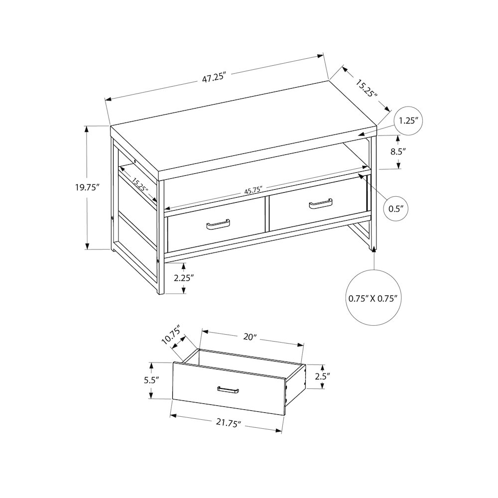 Tv Stand, 48 Inch, Console, Media Entertainment Center, Storage Drawers. Picture 10