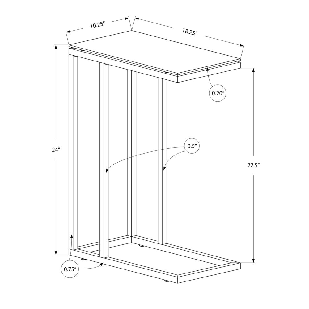 Accent Table, C-shaped, End, Side, Snack, Living Room, Bedroom. Picture 4