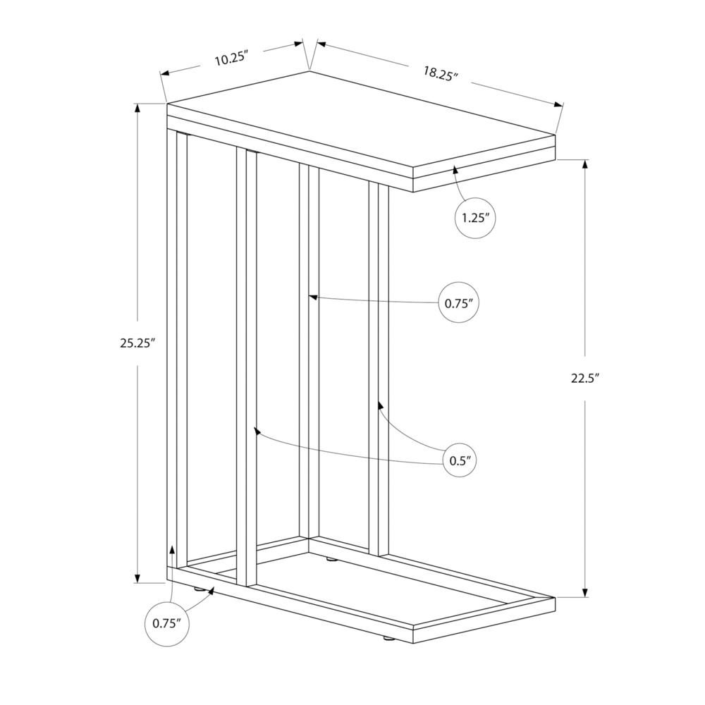 Accent Table, C-shaped, End, Side, Snack, Living Room, Bedroom. Picture 4