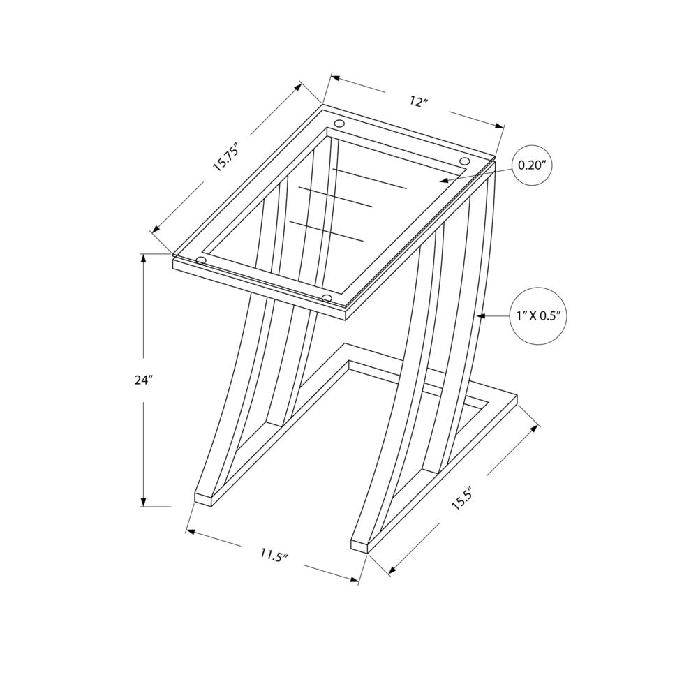 Accent Table, C-shaped, End, Side, Snack, Living Room, Bedroom. Picture 4
