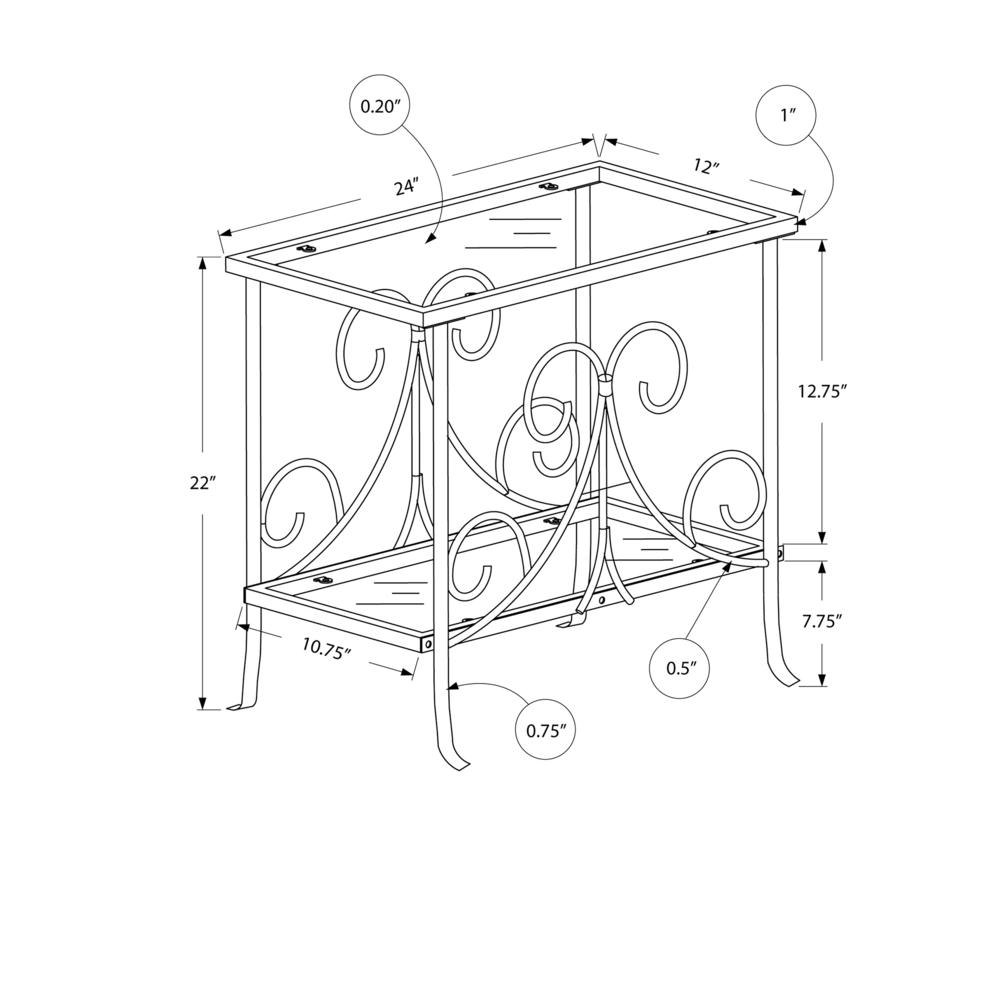 Accent Table, Side, End, Nightstand, Lamp, Living Room, Bedroom, Clear Tempered. Picture 4
