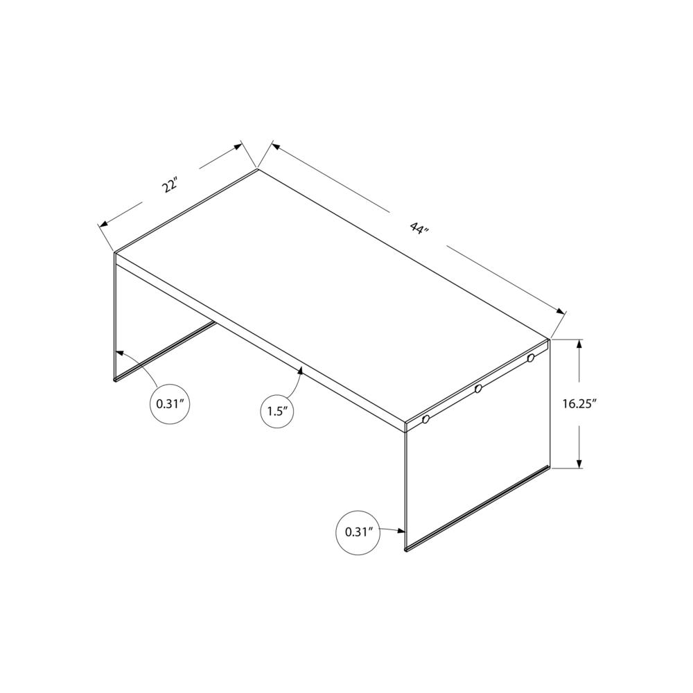 Coffee Table, Accent, Cocktail, Rectangular, Living Room, 44L, Grey Laminate. Picture 4