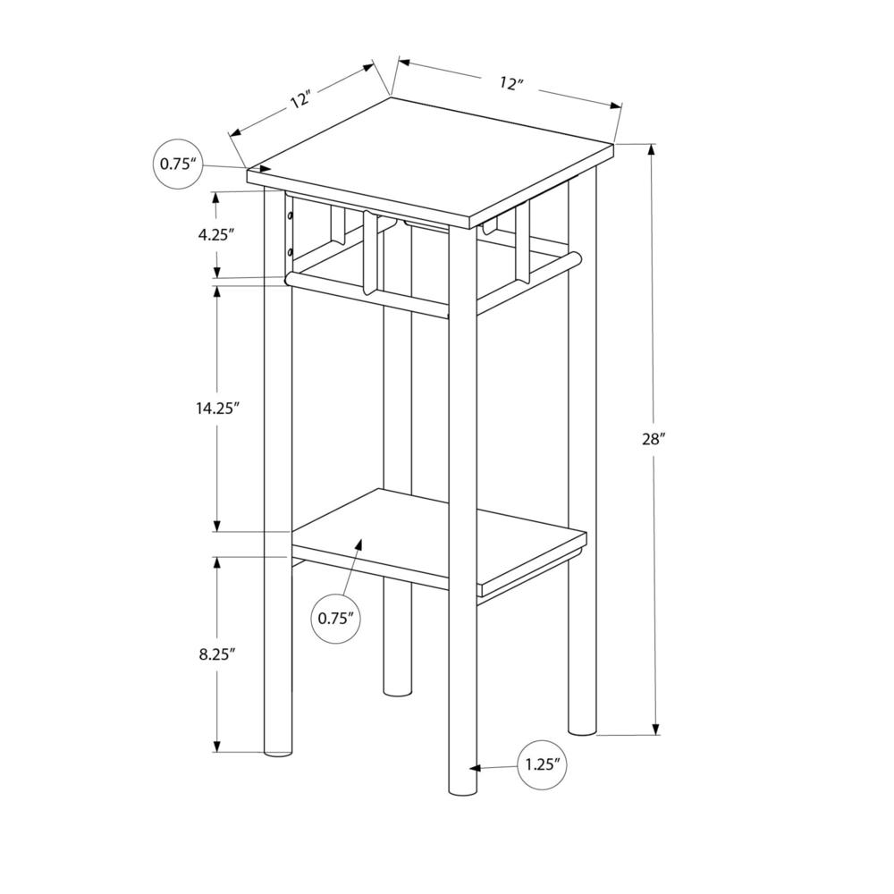 Accent Table, Side, End, Plant Stand, Square, Living Room, Bedroom. Picture 10