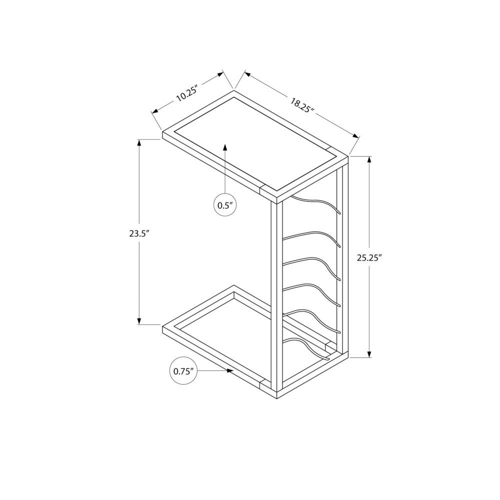 Accent Table, C-shaped, End, Side, Snack, Living Room, Bedroom. Picture 10
