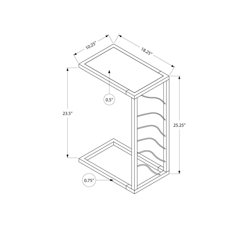 Accent Table, C-shaped, End, Side, Snack, Living Room, Bedroom. Picture 10