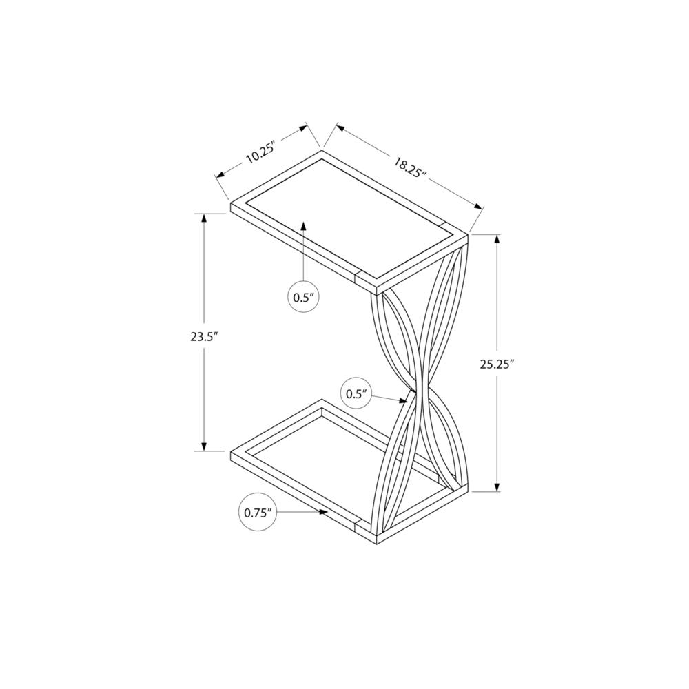 Accent Table, C-shaped, End, Side, Snack, Living Room, Bedroom. Picture 10
