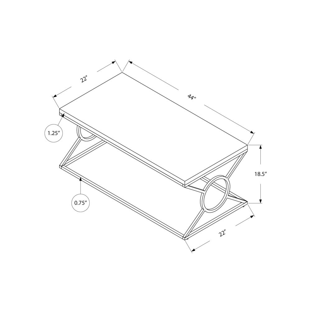 Coffee Table, Accent, Cocktail, Rectangular, Living Room, 44L. Picture 4