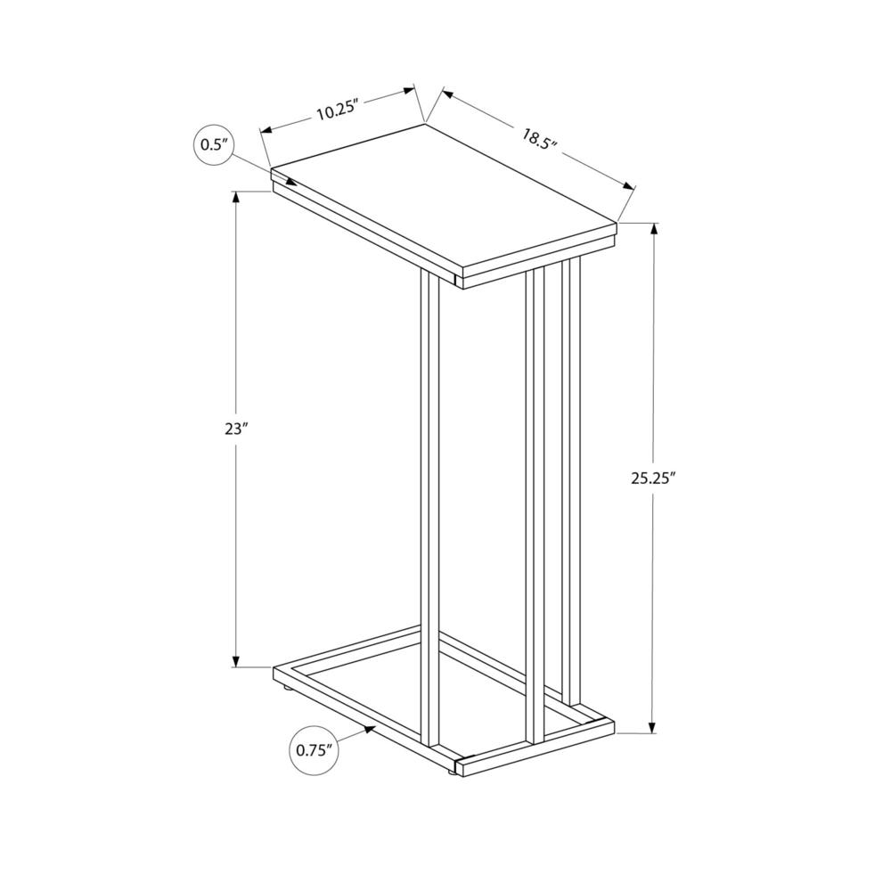 Accent Table, C-shaped, End, Side, Snack, Living Room, Bedroom, Black Laminate. Picture 10