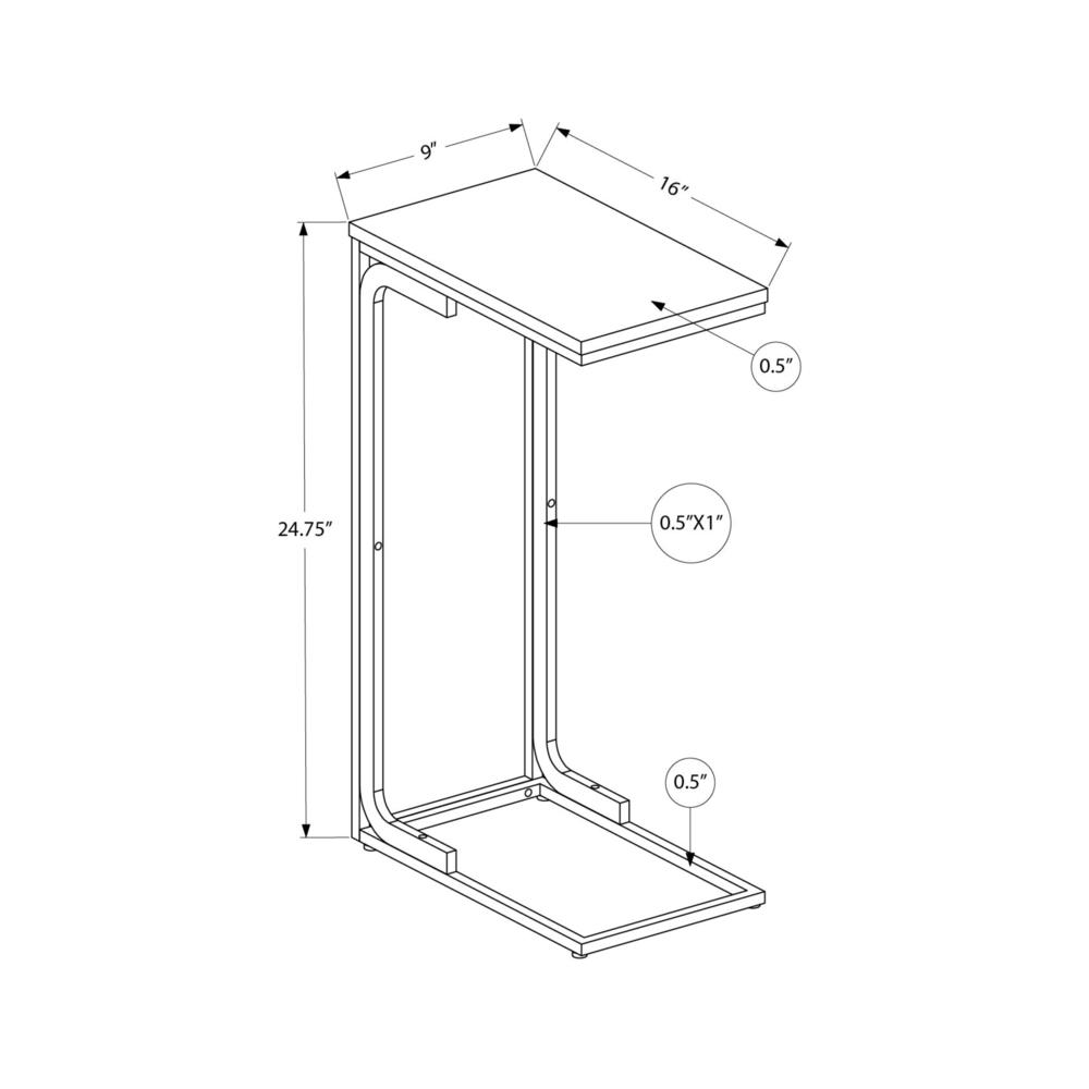 Accent Table, C-shaped, End, Side, Snack, Living Room, Bedroom. Picture 10