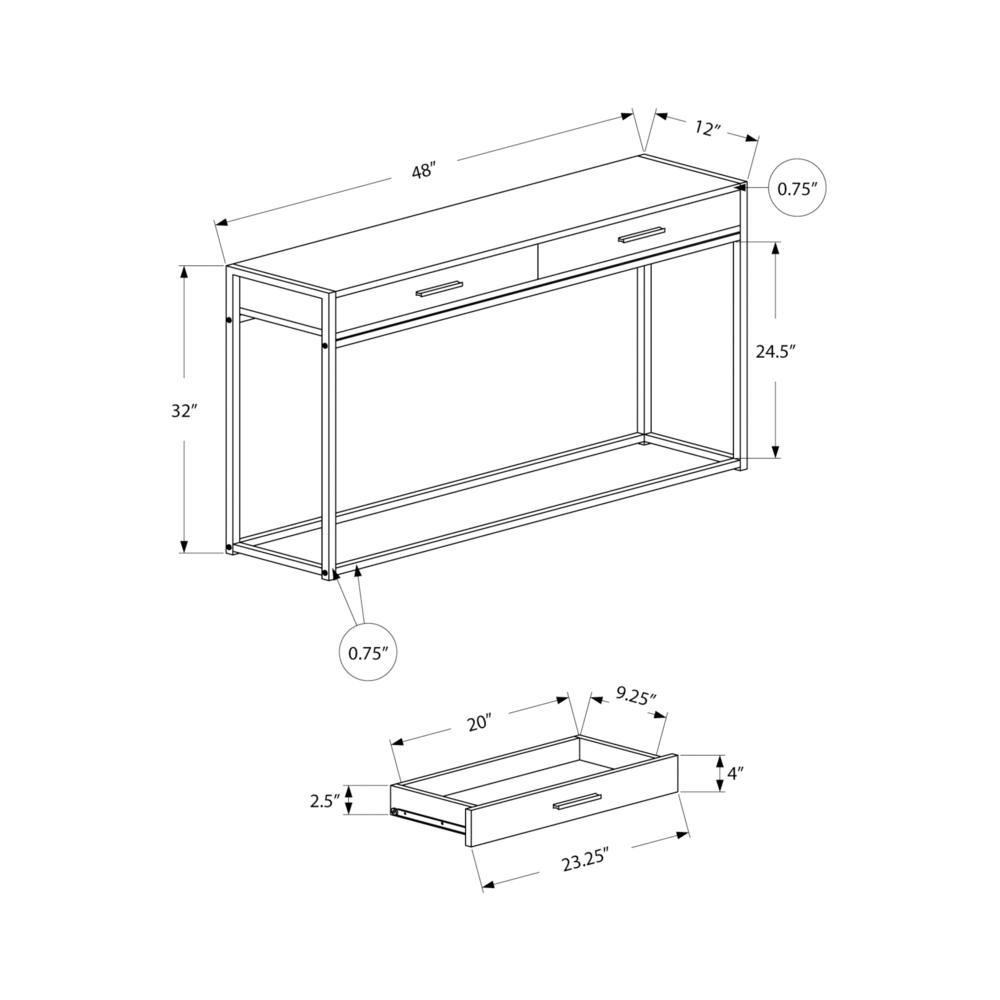 Accent Table, Console, Entryway, Narrow, Sofa, Storage Drawer, Living Room, Bed. Picture 4