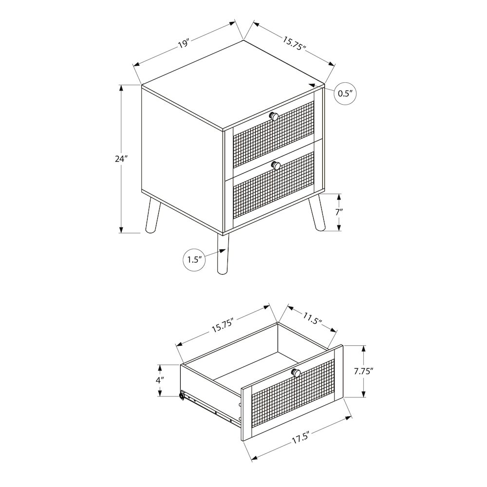 Accent Table,  Storage Drawer, White Laminate, Modern, Contemporary. Picture 3