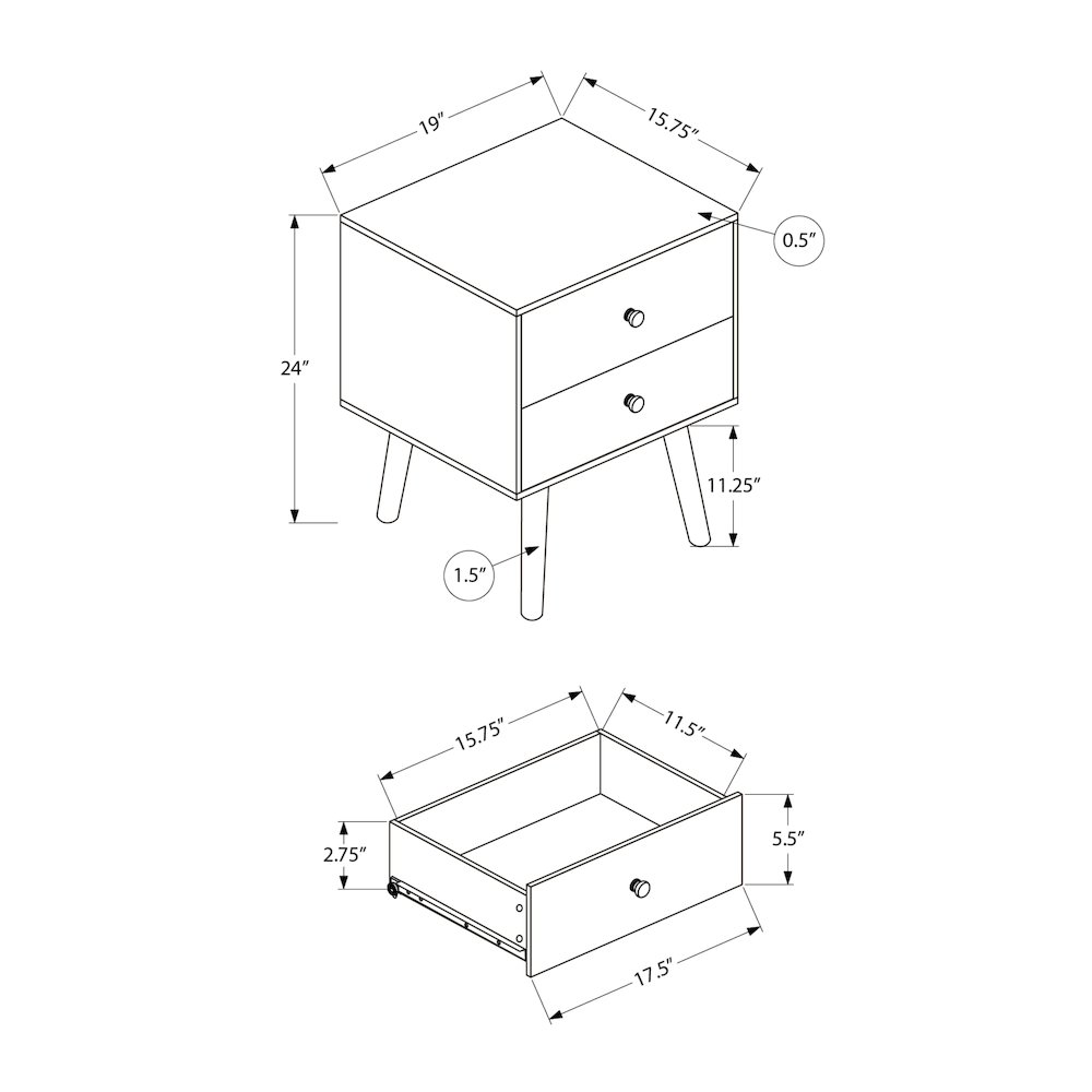 Accent Table, Storage Drawer, Black Laminate, Modern, Contemporary. Picture 3