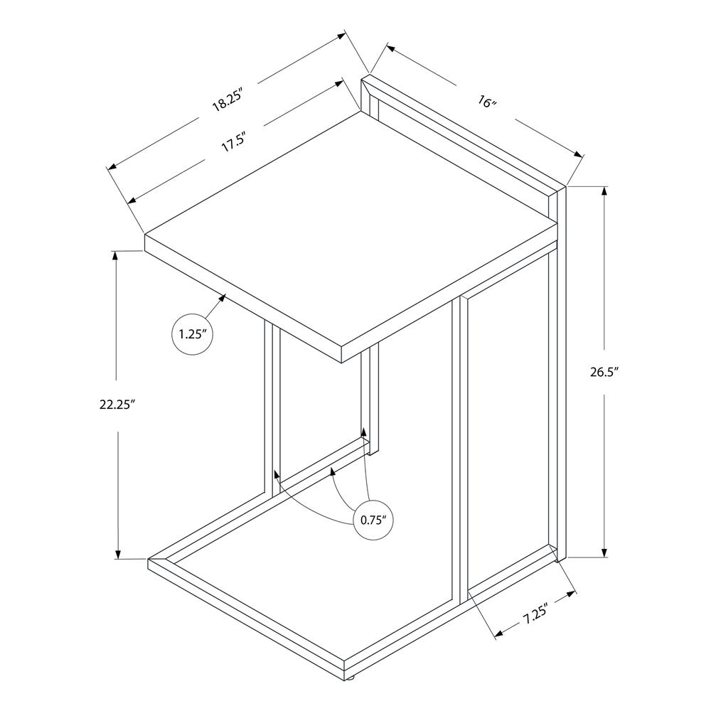 Accent Table, C-shaped, End, Side, Snack, Living Room, Bedroom. Picture 10