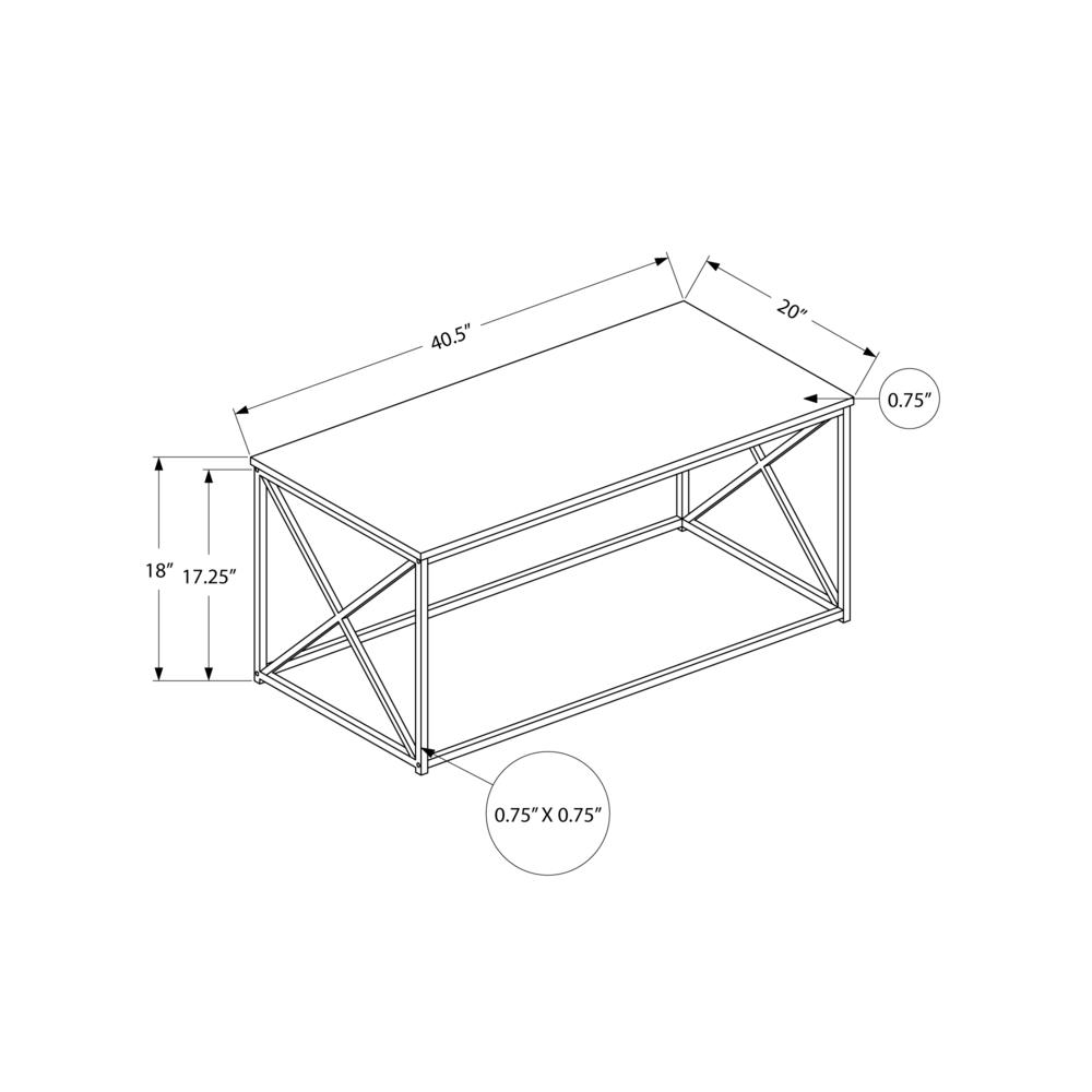 Coffee Table, Accent, Cocktail, Rectangular, Living Room, 40L, Grey Laminate,. Picture 4