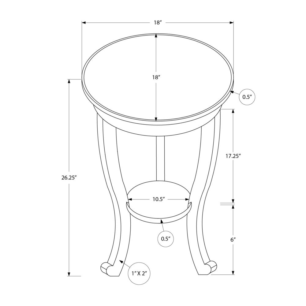Accent Table, 2 Tier, Bedroom, End, Lamp, Nightstand, Round, Side Table. Picture 3