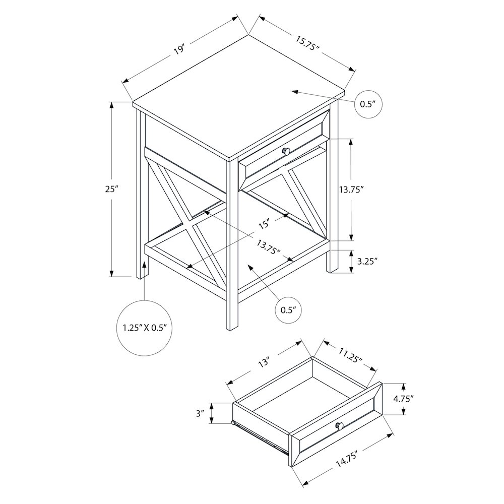 Transitional Accent Table in White color. Picture 10
