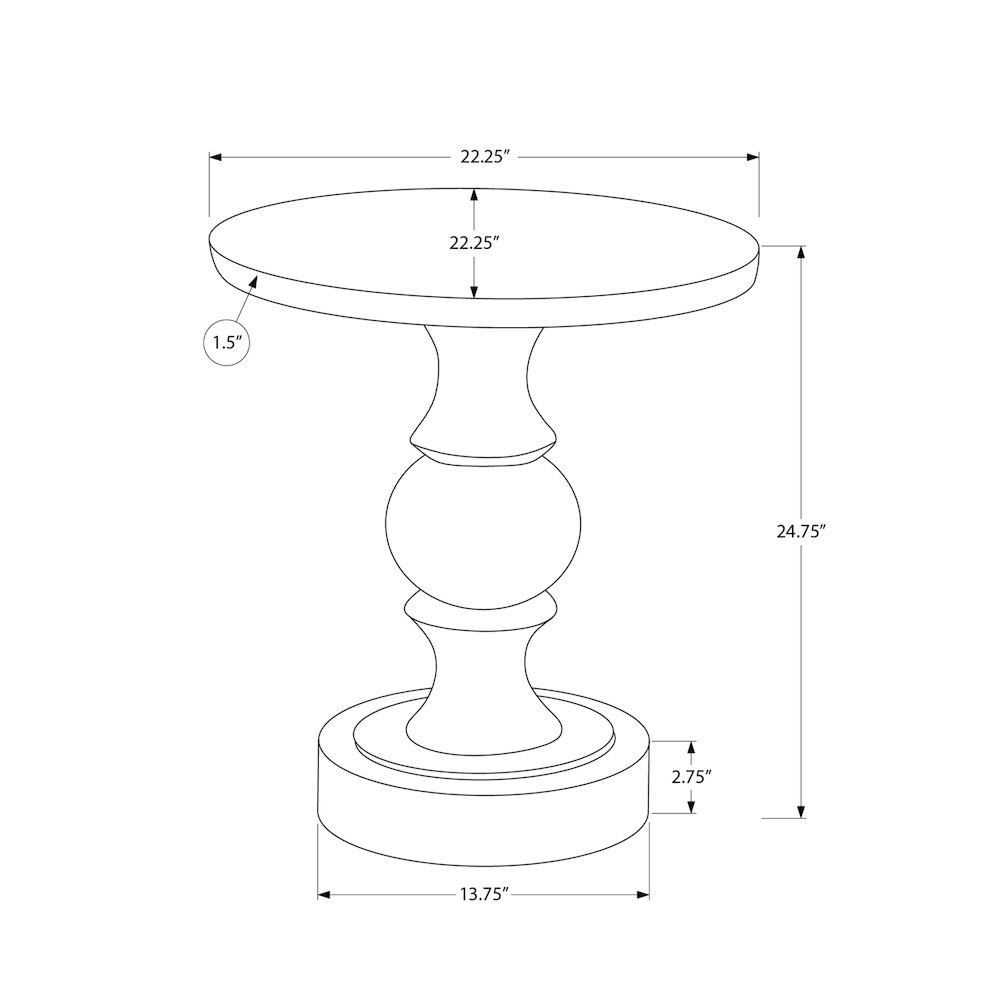 Accent Table, 25H, End, Nightstand, Round, Side Table, Black, Transitional. Picture 7