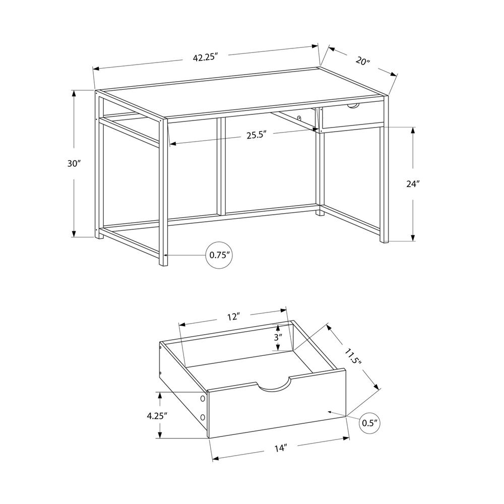 Computer Desk, Home Office, Laptop, Storage Drawer, 42L, Work. Picture 10